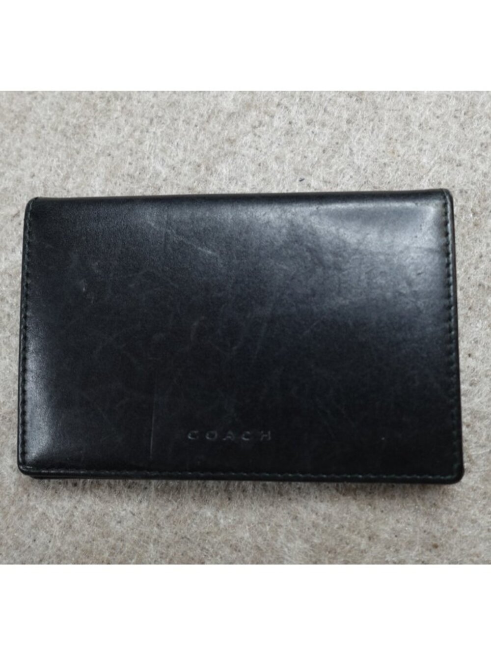 Coach Card Holder Business Card Holder Leather Black Made in Spain
